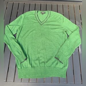 Banana Republic Wool Blend Green Blue V-neck Sweater XL
